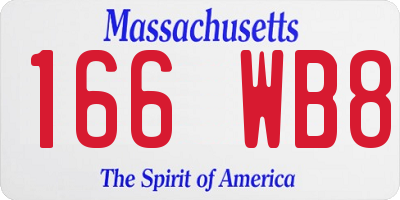 MA license plate 166WB8