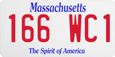 MA license plate 166WC1