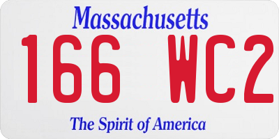 MA license plate 166WC2