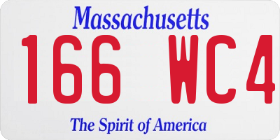 MA license plate 166WC4