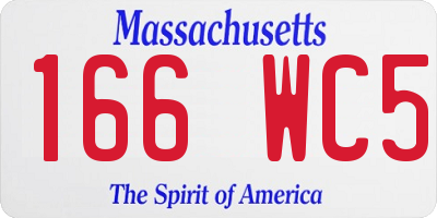MA license plate 166WC5