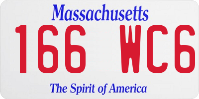 MA license plate 166WC6