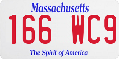 MA license plate 166WC9