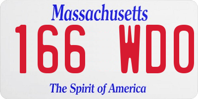 MA license plate 166WD0
