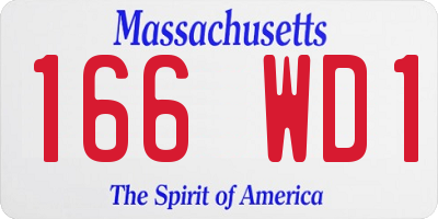 MA license plate 166WD1