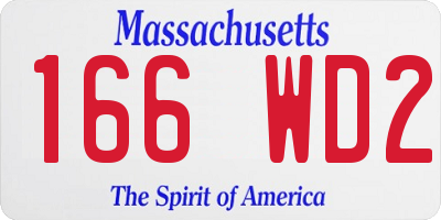 MA license plate 166WD2
