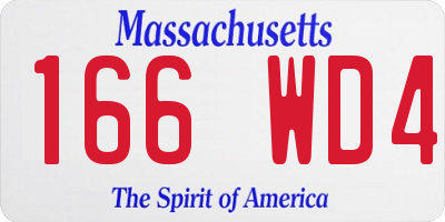 MA license plate 166WD4