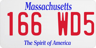 MA license plate 166WD5