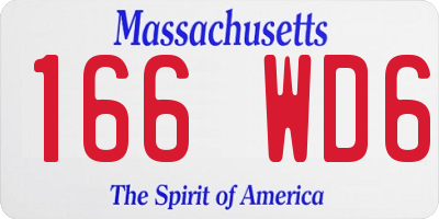 MA license plate 166WD6