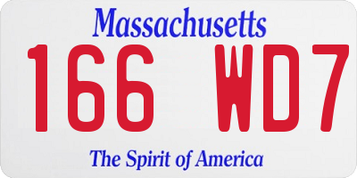 MA license plate 166WD7