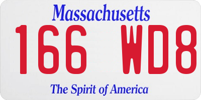 MA license plate 166WD8