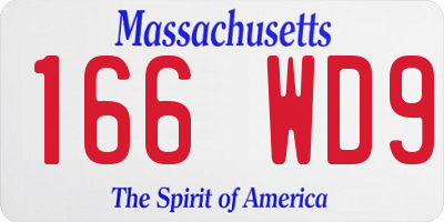 MA license plate 166WD9