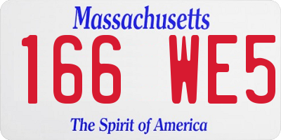 MA license plate 166WE5