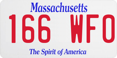 MA license plate 166WF0