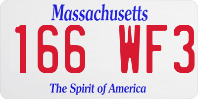 MA license plate 166WF3