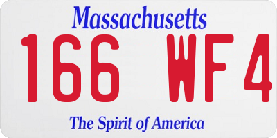 MA license plate 166WF4