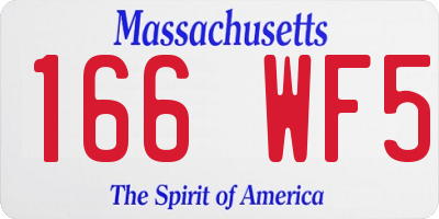 MA license plate 166WF5