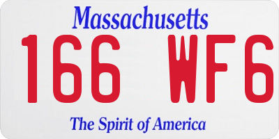 MA license plate 166WF6