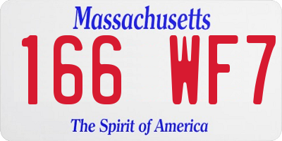 MA license plate 166WF7