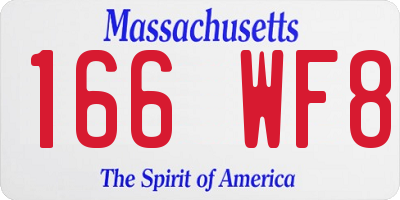 MA license plate 166WF8