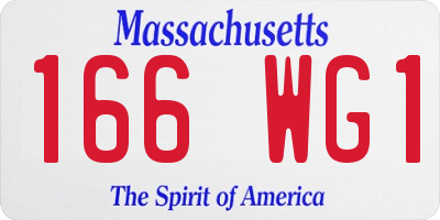 MA license plate 166WG1