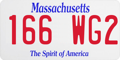 MA license plate 166WG2