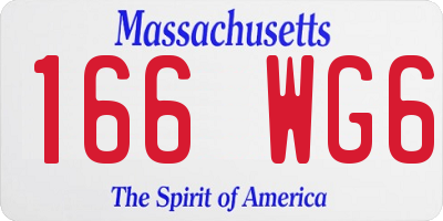 MA license plate 166WG6