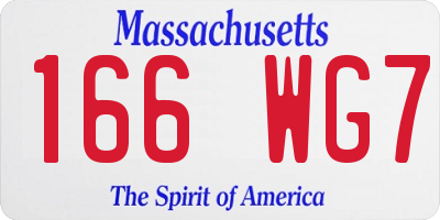 MA license plate 166WG7