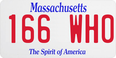 MA license plate 166WH0
