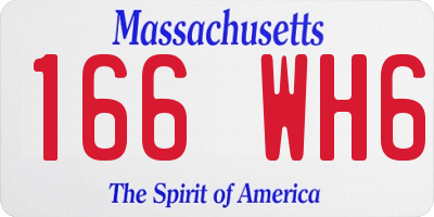MA license plate 166WH6