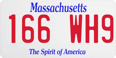 MA license plate 166WH9