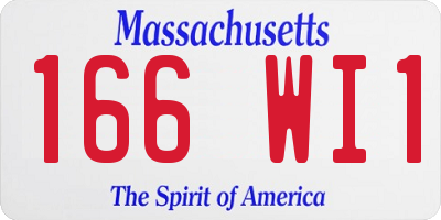 MA license plate 166WI1