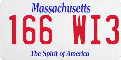MA license plate 166WI3