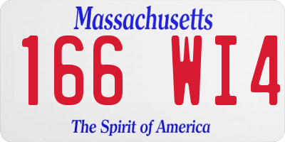 MA license plate 166WI4