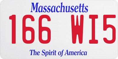 MA license plate 166WI5