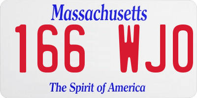 MA license plate 166WJ0