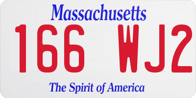 MA license plate 166WJ2