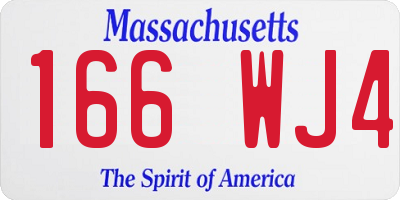 MA license plate 166WJ4
