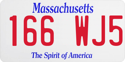 MA license plate 166WJ5