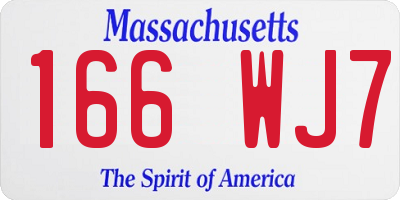 MA license plate 166WJ7