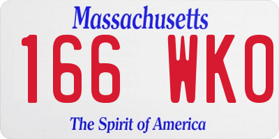MA license plate 166WK0