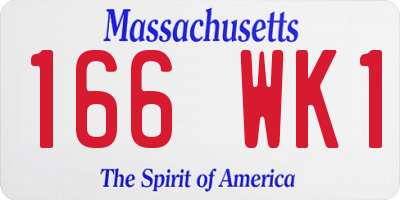 MA license plate 166WK1