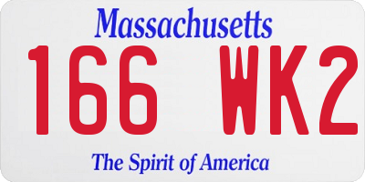 MA license plate 166WK2