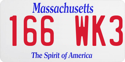 MA license plate 166WK3
