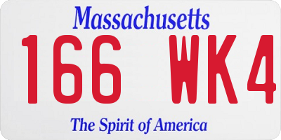 MA license plate 166WK4