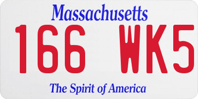 MA license plate 166WK5