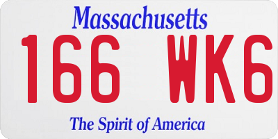 MA license plate 166WK6