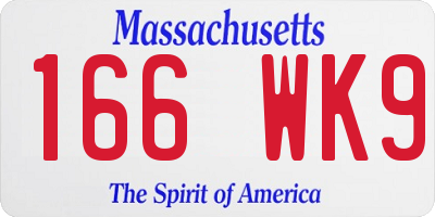 MA license plate 166WK9