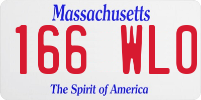 MA license plate 166WL0