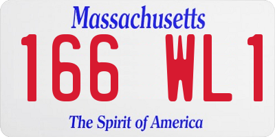 MA license plate 166WL1